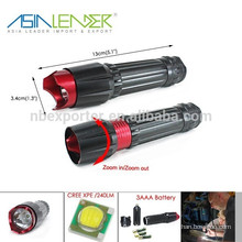 3 AAA or 18650 Battery Powered 3 Lighting Modes Aluminum Cree XPE LED The Flashlight